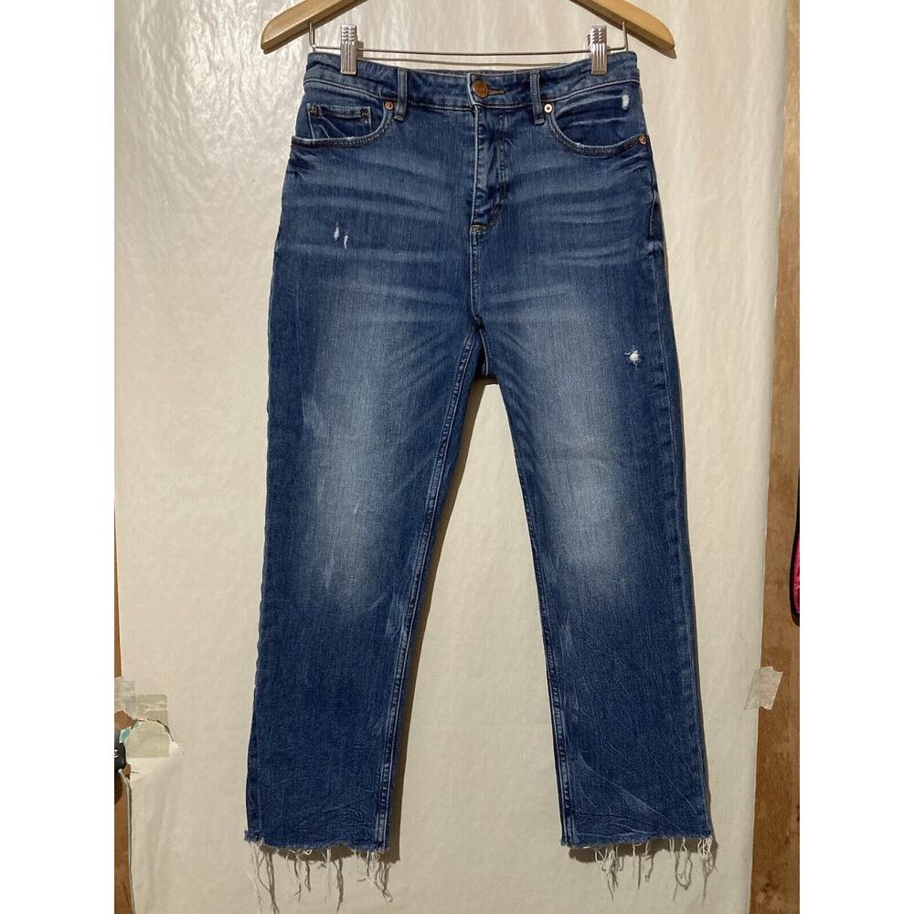 LOFT High Waist Straight Crop Womens‎ Size 26/2 Curvy Straight Distressed Jeans